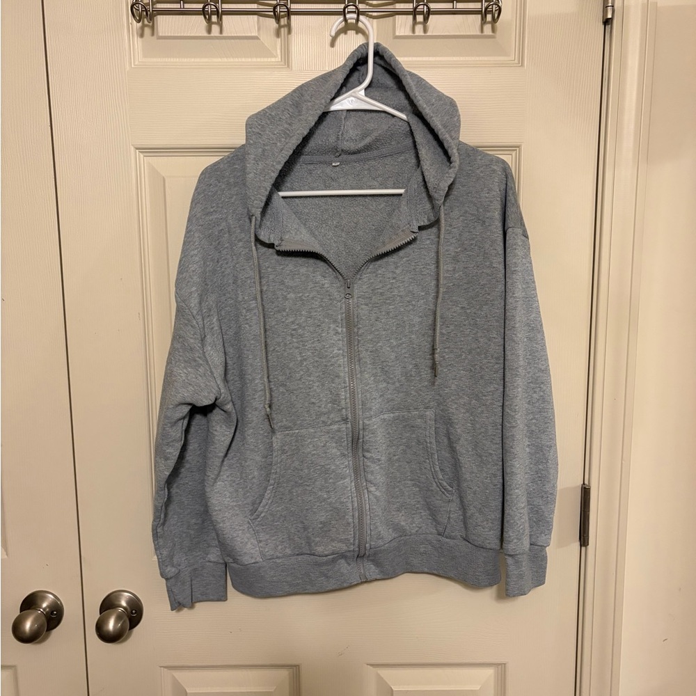 Gray Zip-Up Hoodie